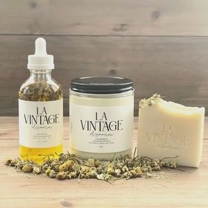 Organic Chamomile Soap, Whipped Body Butter, Body Oil Bundle